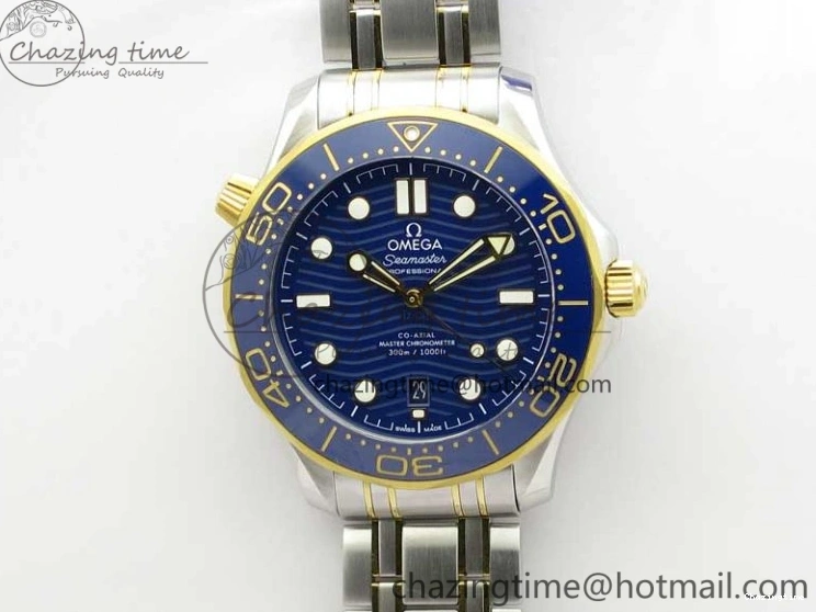 0201 2018 Seamaster Diver 300M SS YG VSF 1:1 Best Edition YG Bezel Blue Dial on SS YG Bracelet A Effortless 7897
